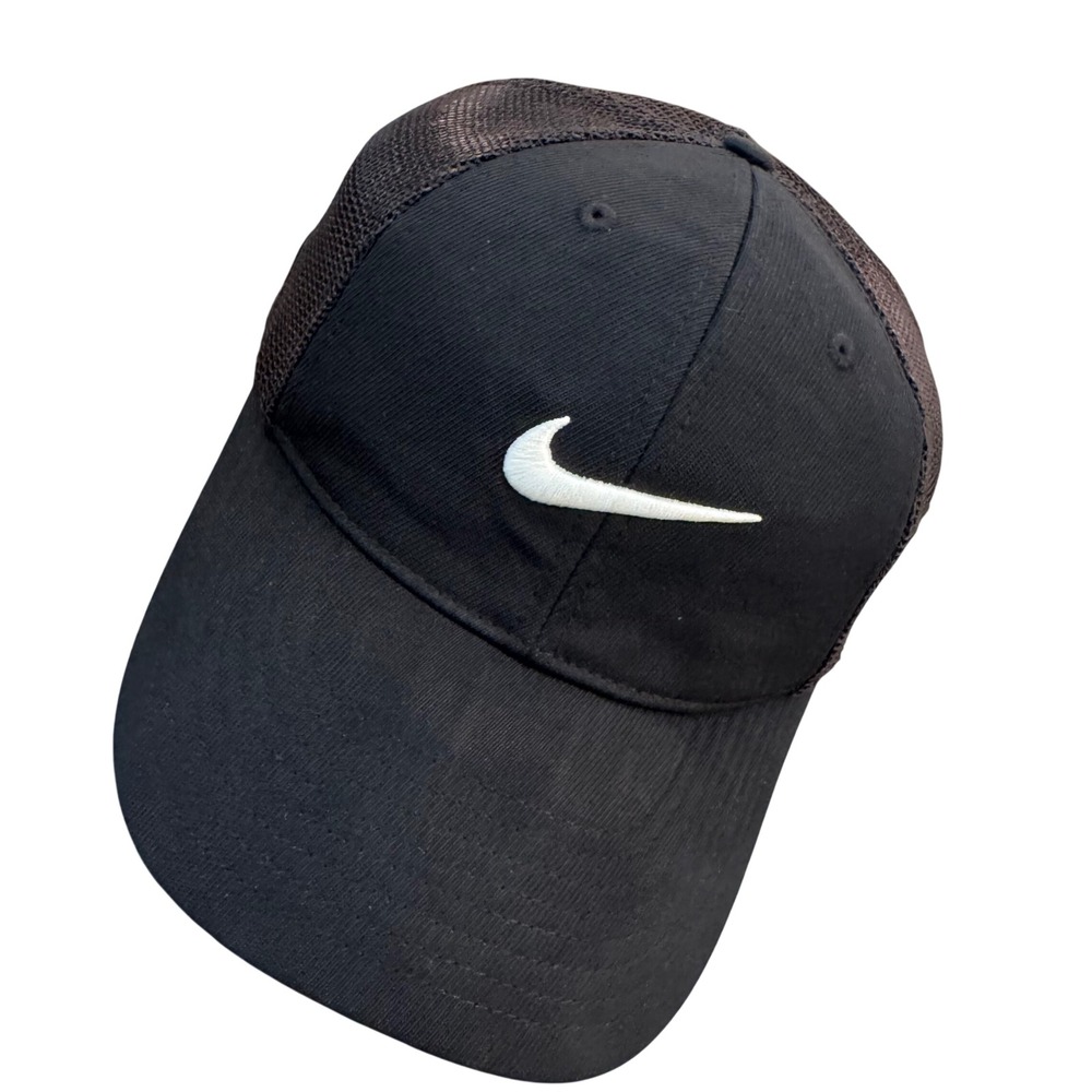 Nike Golf Trucker Hat Mens M/L Black Excellent FlexFit 20XI Mesh Back Cap